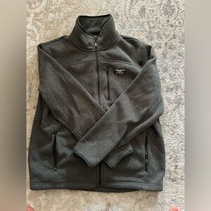 L.L. Bean Khaki Green/Gray Performance Jacket Full-Zip Fleece